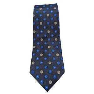 Nubio Collezione Daisy Floral Navy Blue Mens Neck Tie Silk Made In Korea